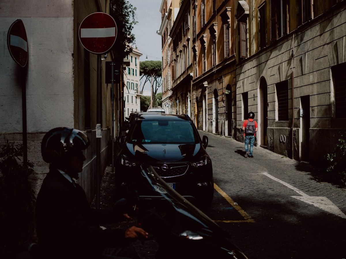 Italian streets man on scooter